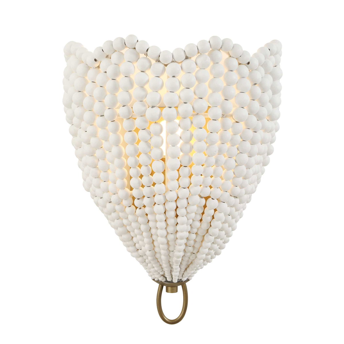 Biddeford 1 Light White Beaded Sconce, by Uttermost, 10" width x 14" height x 6" depth View 1