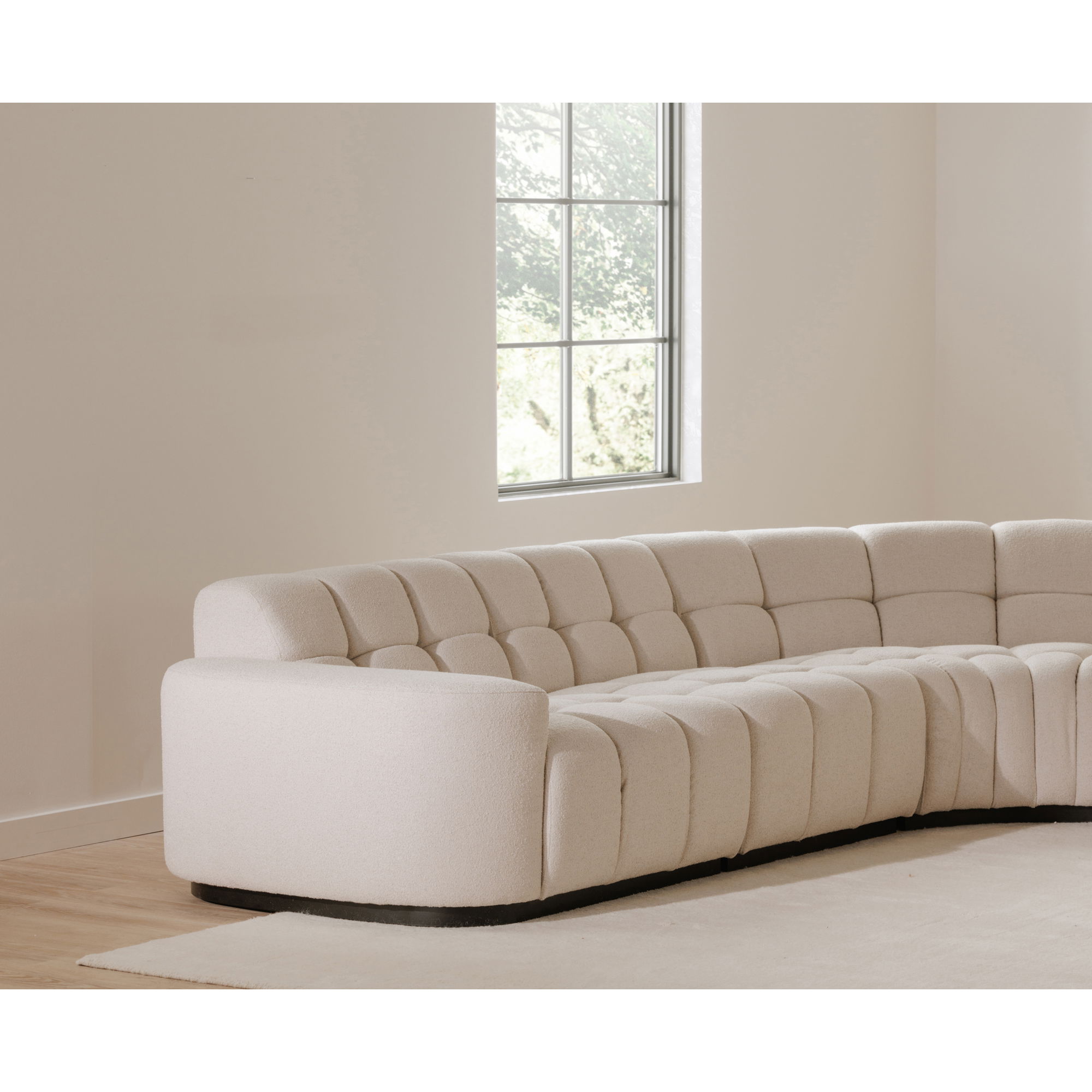 Roman L-shaped Sectional Oat, Sectional Sofa by Moe's Home, 118" width x 26.5" height x 118" depth View 10