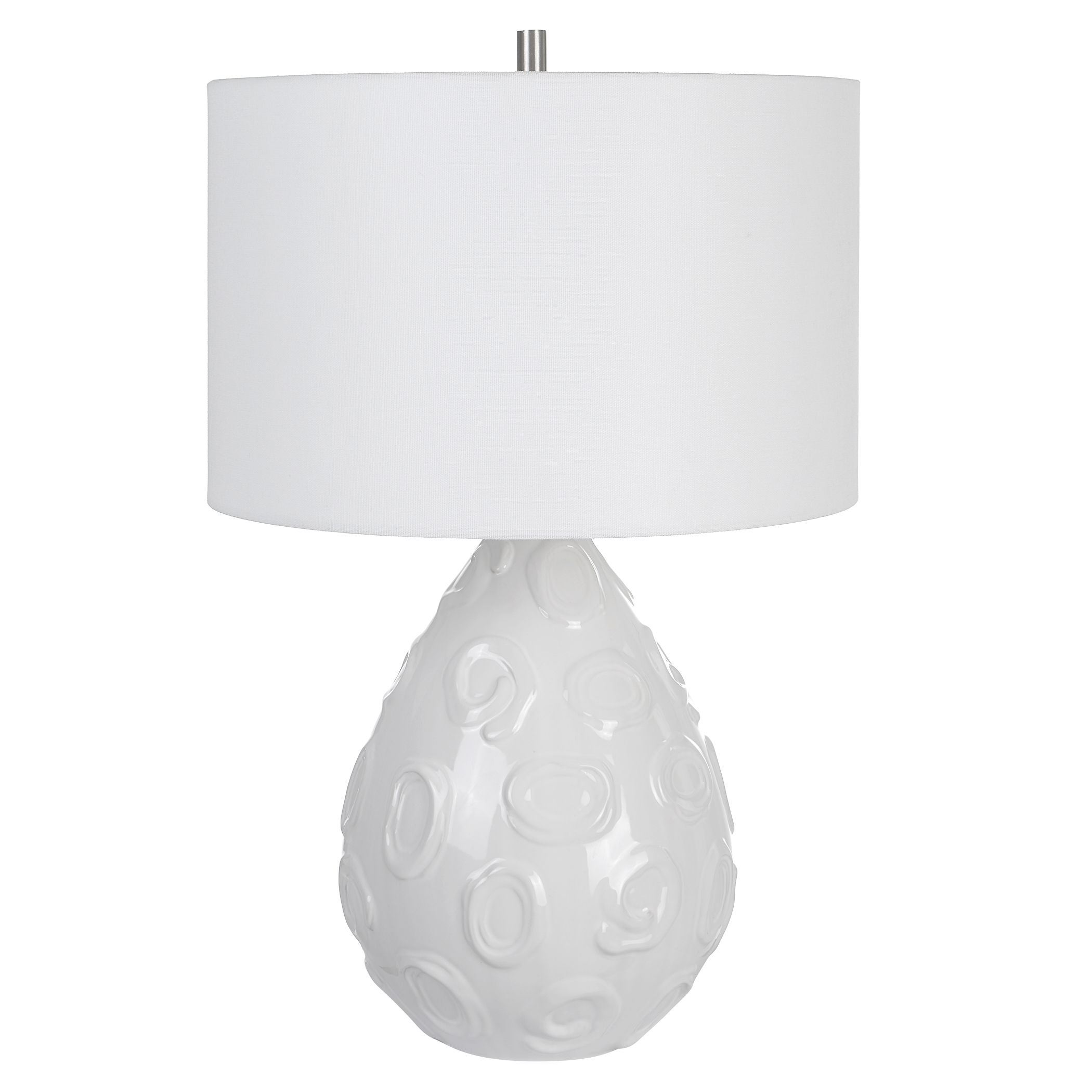 Loop White Glaze Table Lamp large image 