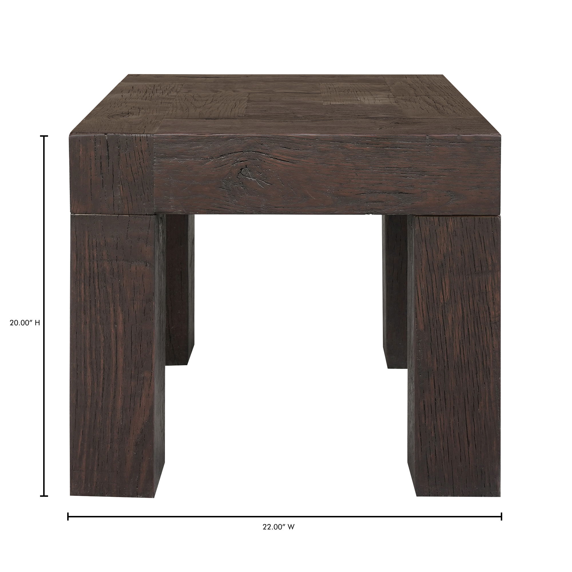 Evander Side Table Rustic Brown, Side & End Table by Moe's Home, 22" width x 20" height x 22" depth View 6