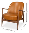 Pindar Armchair, Leather, New Tan, Seating by Sarreid, 30" length x 31" width x 30" height thumbnail 26