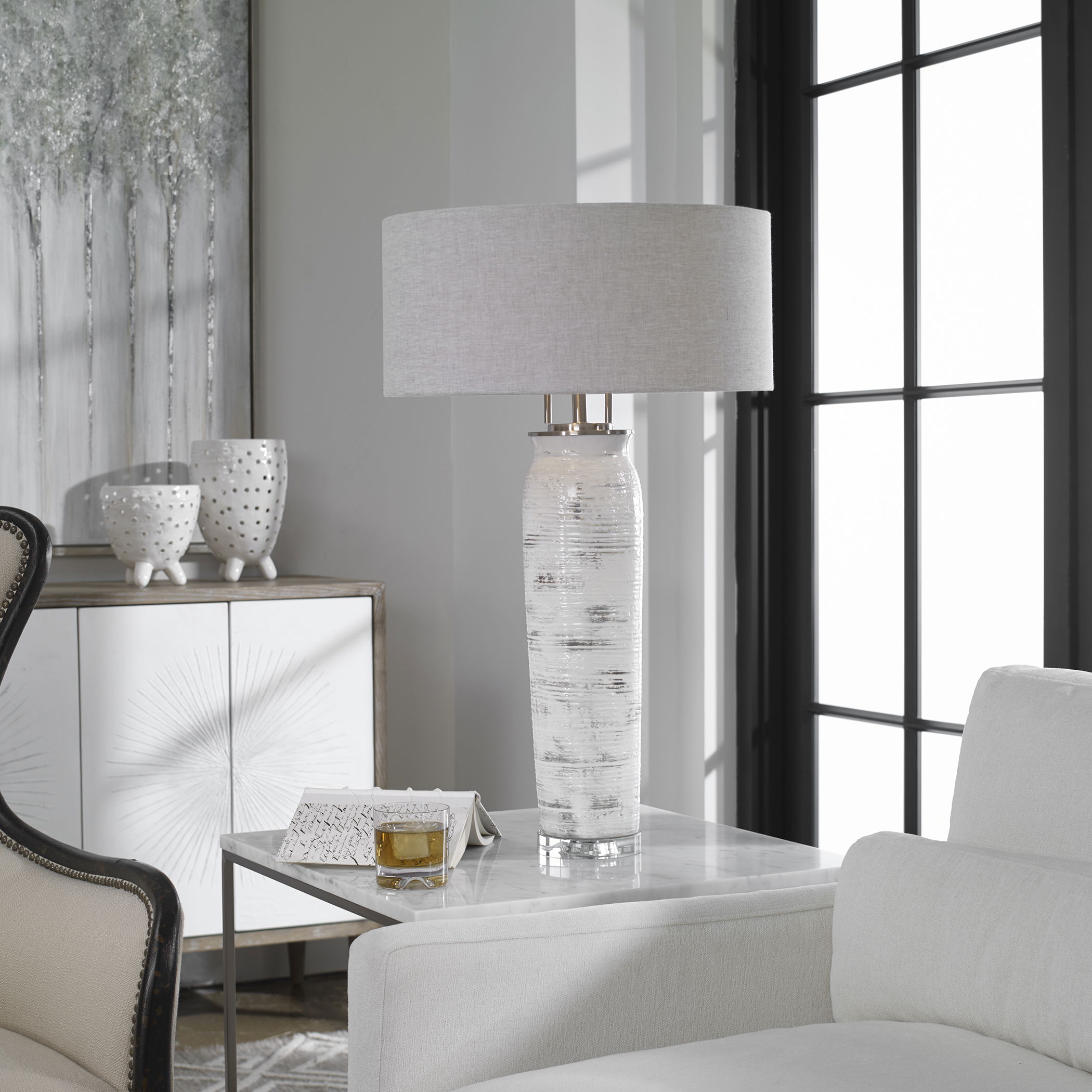 Lenta White Table Lamp large image 