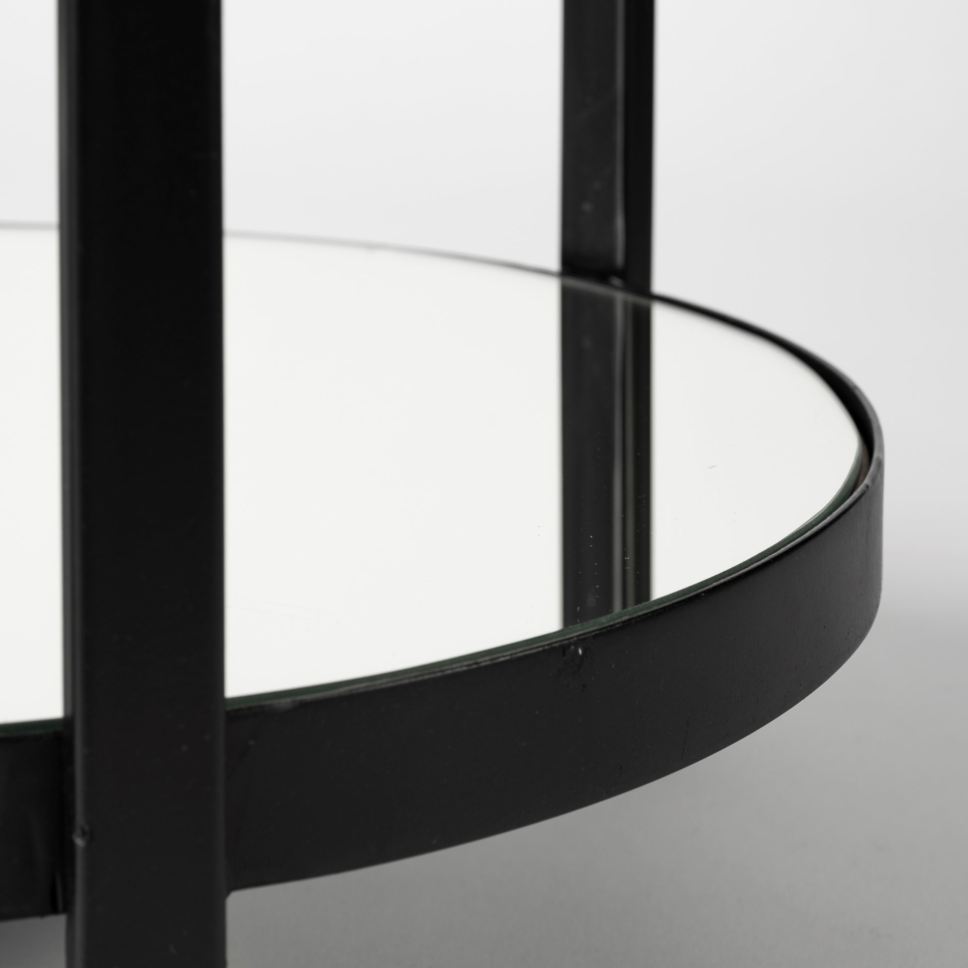 Eleonore Black Metal Frame Two-Tier with Glass Shelves Bar Cart, Bar Carts & Cabinet by Mercana, 25" length x 16.14" width x 27.95" height View 10