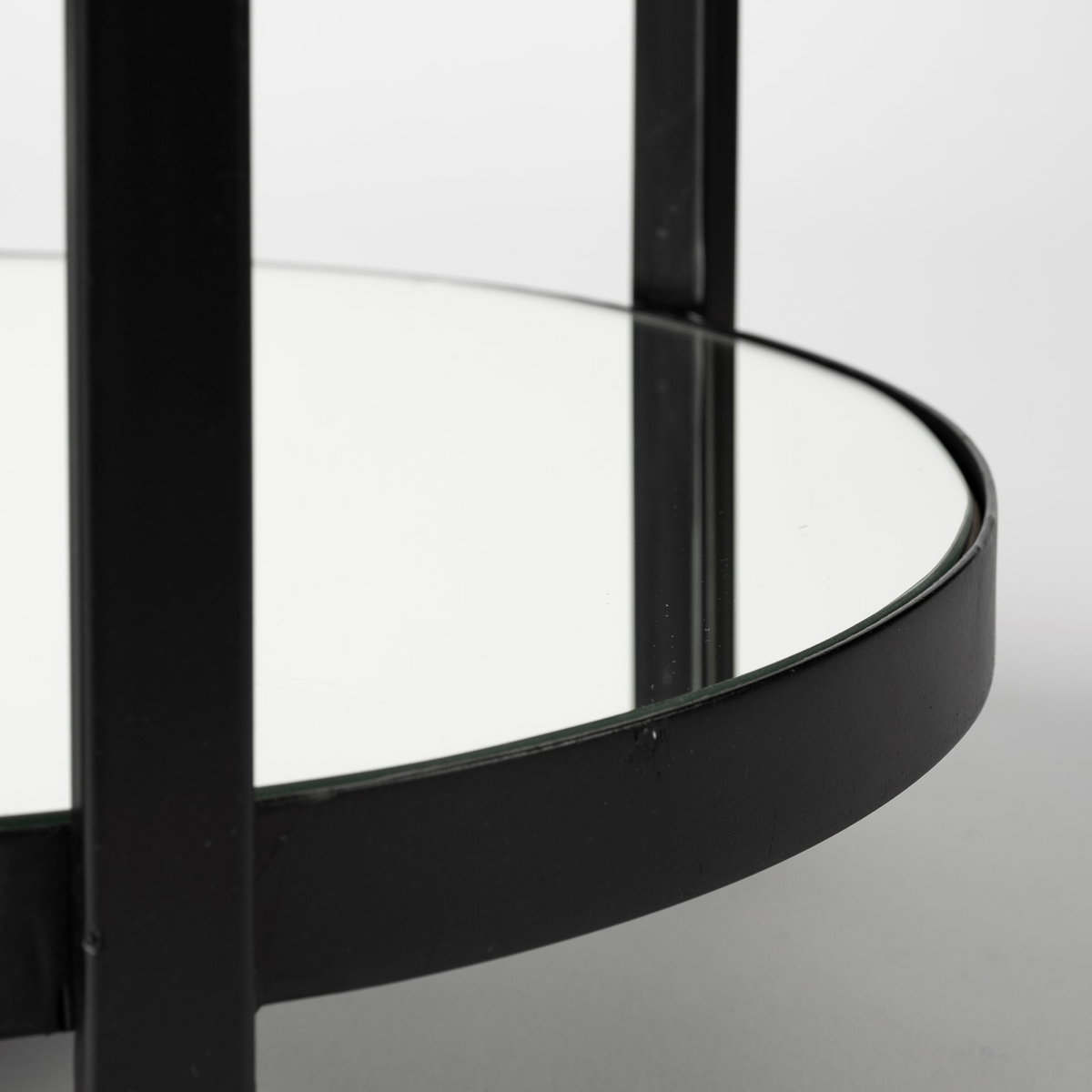 Eleonore Black Metal Frame Two-Tier with Glass Shelves Bar Cart, Bar Carts & Cabinet by Mercana, 25" length x 16.14" width x 27.95" height View 10