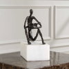 Sit Back Relax And Read Iron Sculpture, Figurines & Statue by Uttermost, 4" width x 6" height x 8.75" depth thumbnail 3