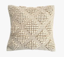 Online Designer Dining Room Goda Handwoven Throw Pillow Cover, 18", White