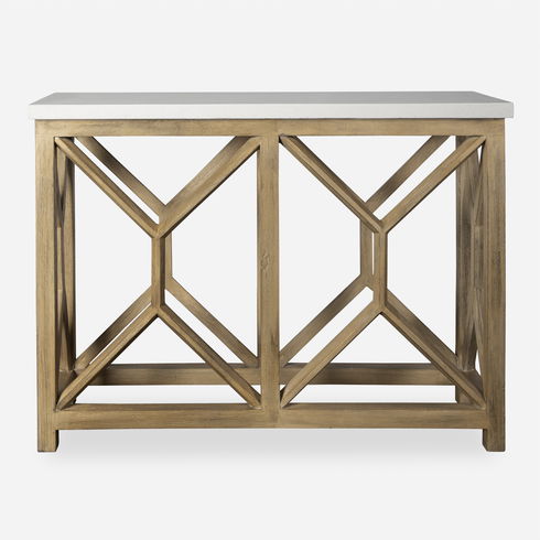 Catali Ivory Stone Console Table