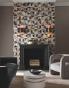 Burlwood Ogee Black & Taupe Wallpaper thumbnail 2