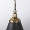Fenton   Black with Antiqued Gold Accents Pendant Light, by Mercana, 18" length x 18" width x 23" height thumbnail 7
