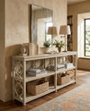 Quatrefoil Bookshelf Console Table, by Sarreid, 1'4" length x 6'6" width x 2'11" height thumbnail 14