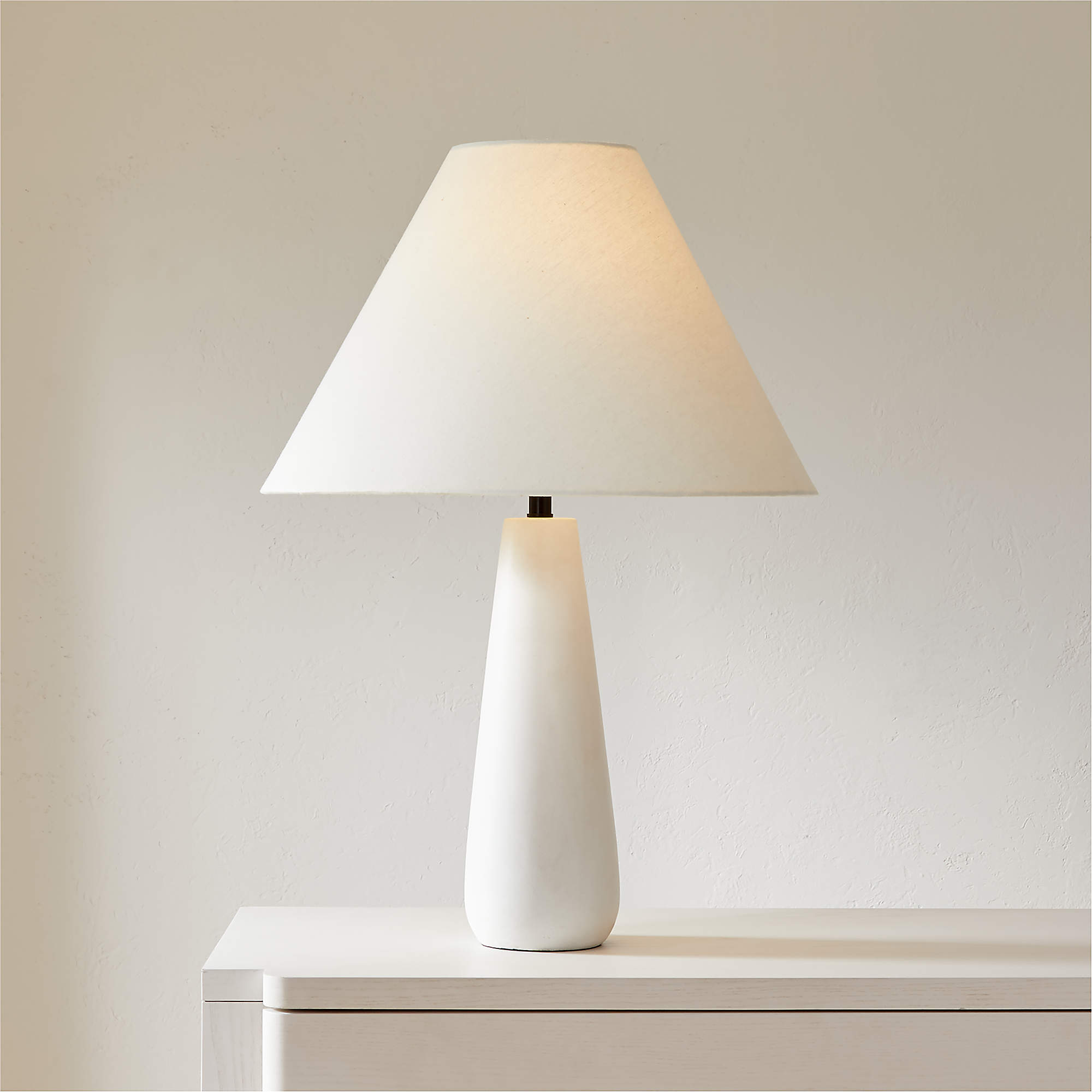 Online Designer Bedroom Polar White Cement Table Lamp by Kara Mann
