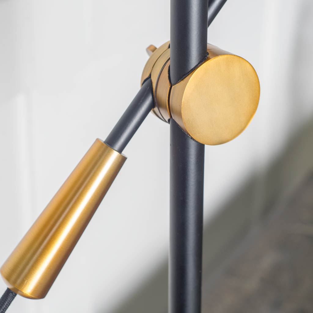 Fragon II(26'H) Black/Gold Metal Adjustable Cone Shade Table Lamp, by Mercana, 9" length x 9" width x 26" height View 6