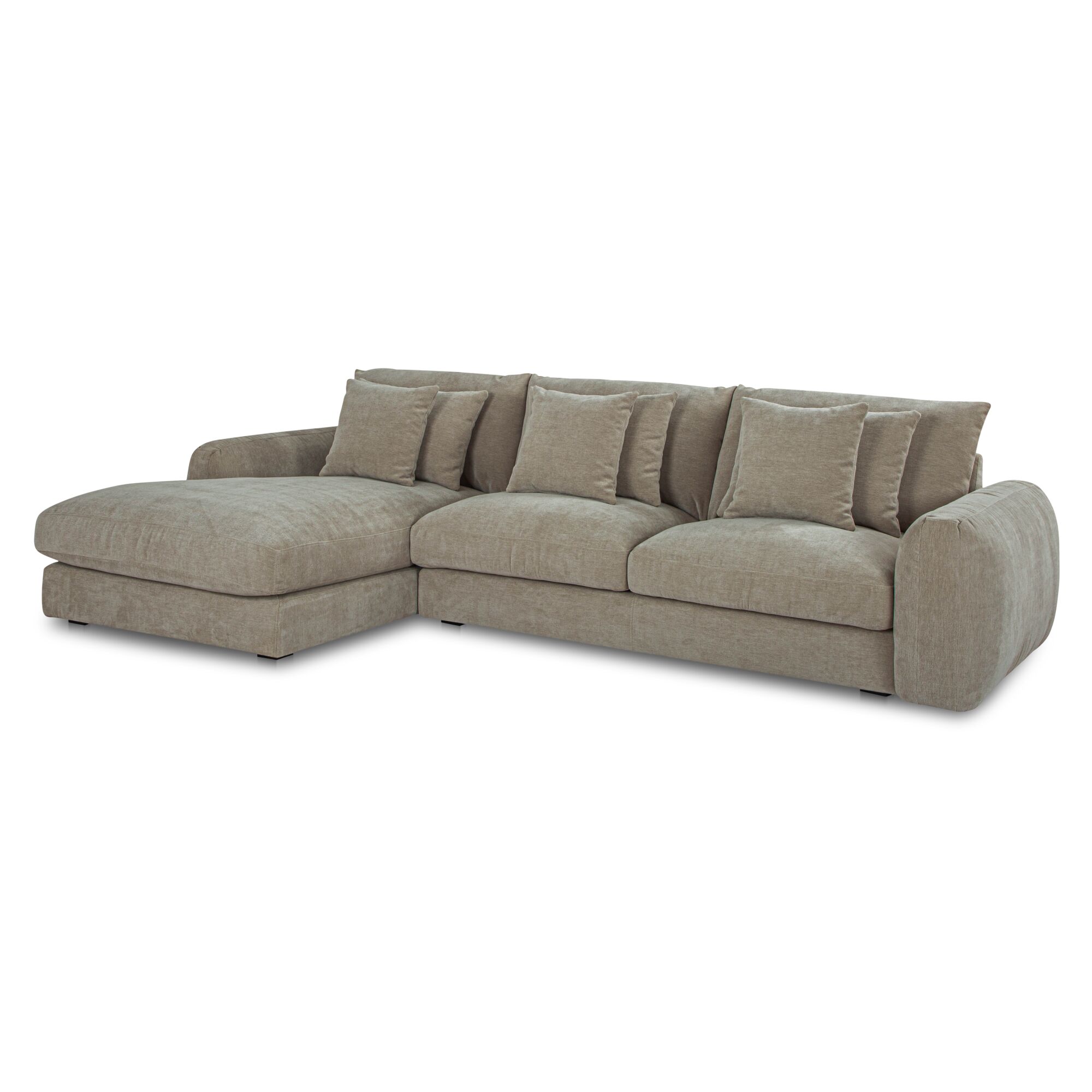 Berga Sectional Left Pebble, Sectional Sofa by Moe's Home, 118.25" width x 33" height x 65.5" depth View 2