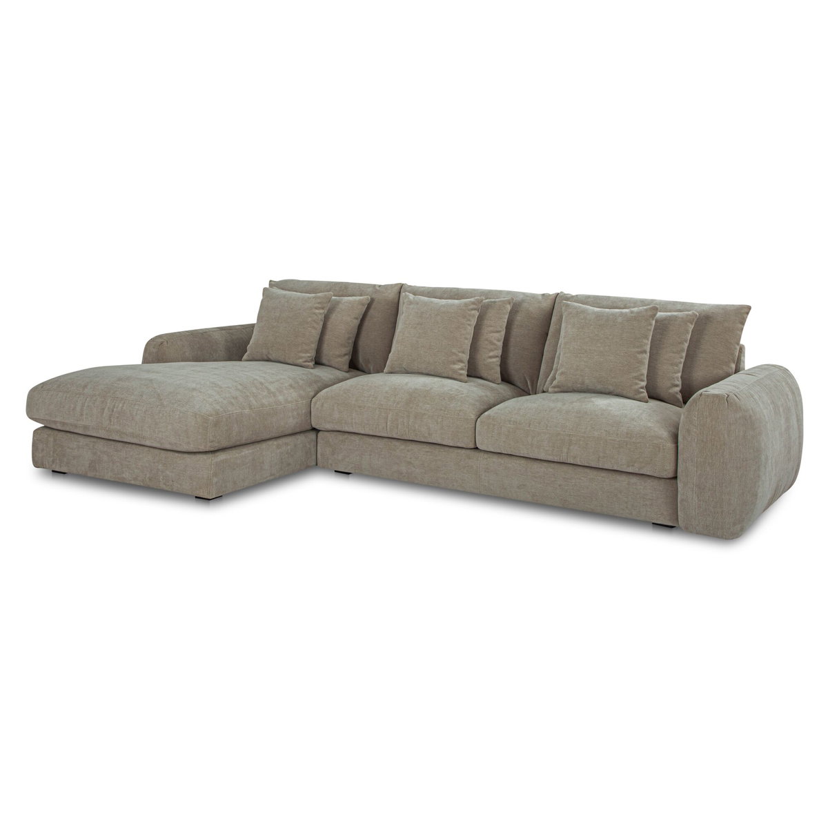 Berga Sectional Left Pebble, Sectional Sofa by Moe's Home, 118.25" width x 33" height x 65.5" depth View 2