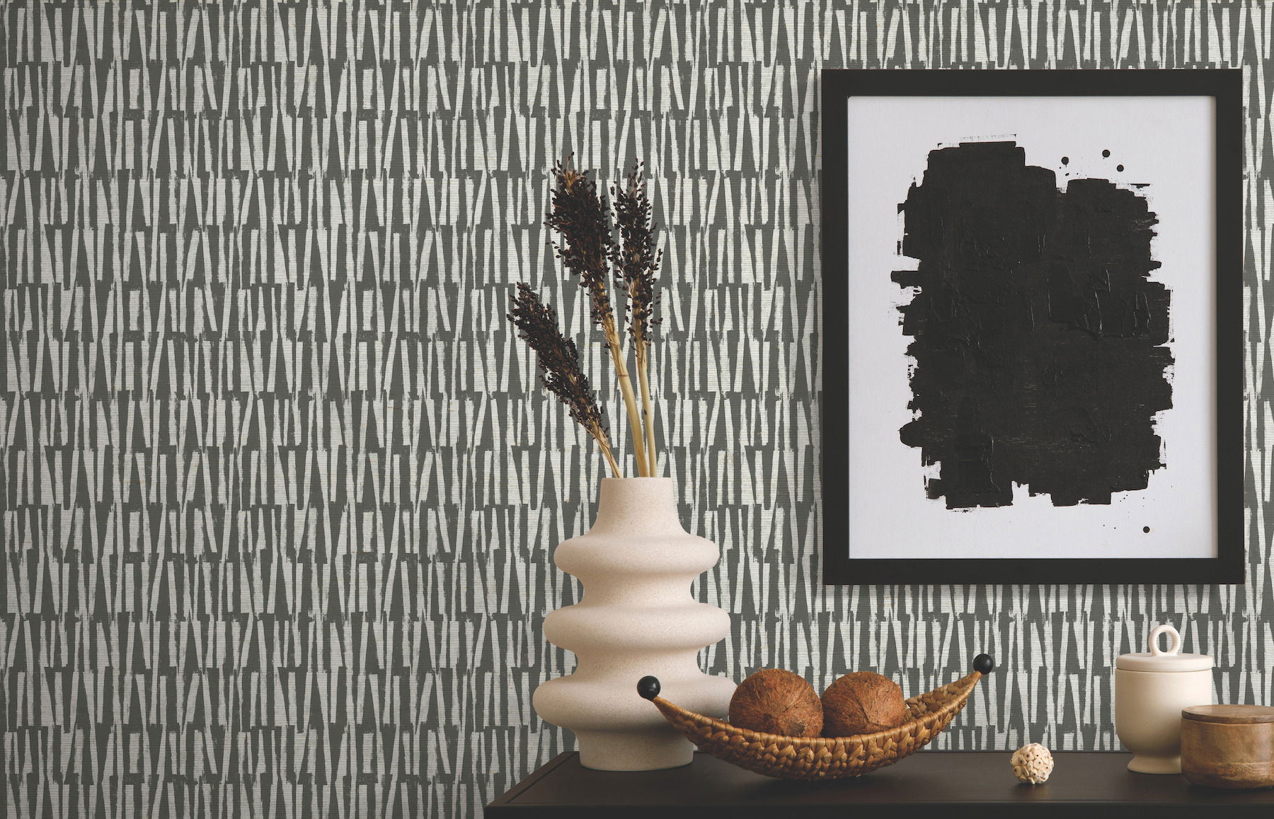 Thatched Black Wallpaper large image 