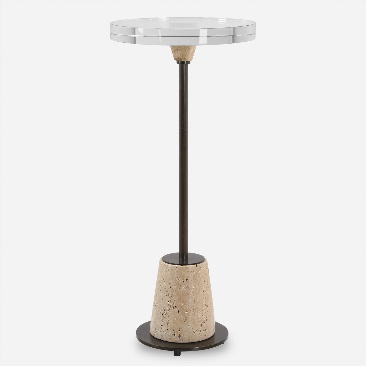 Arthur Crystal Drink Table, Side & End Table by Uttermost, 10" width x 23" height x 10" depth View 1