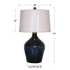Lamone Blue Glass Lamp, by Uttermost, 1'6" width x 2'7" height x 1'6" depth thumbnail 3