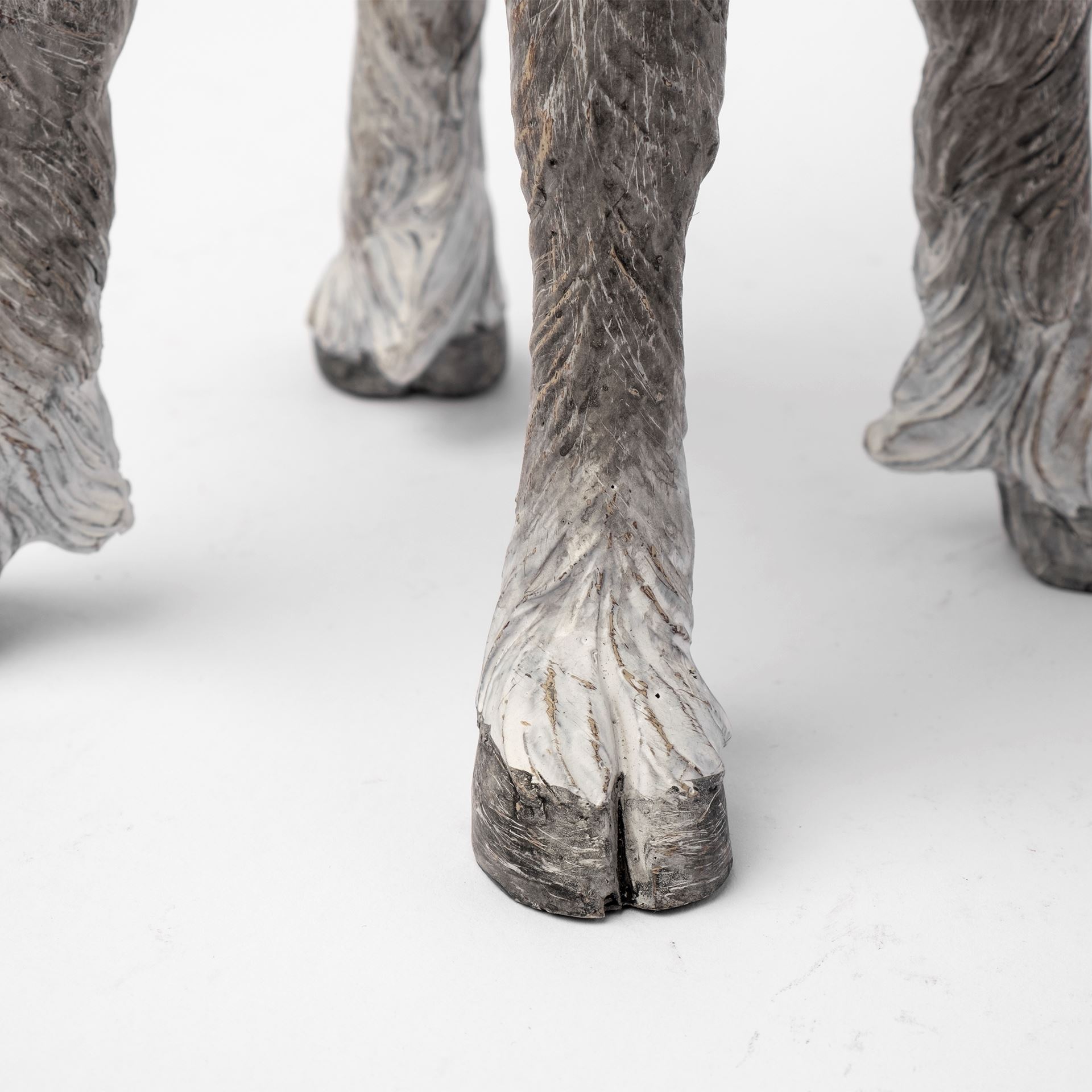 Pan Large Gray Ceramic Hoofed Table Candle Holder, Candles & Candle Holder by Mercana, 5" length x 5" width x 9" height View 2