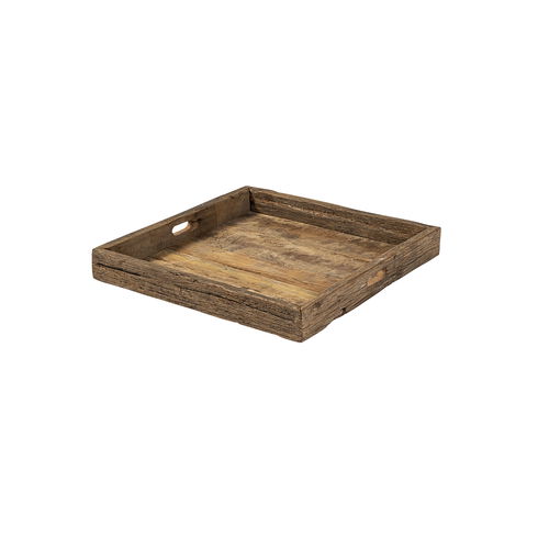 Carson (Small) 24L x 24W Brown Reclaimed Wood Tray