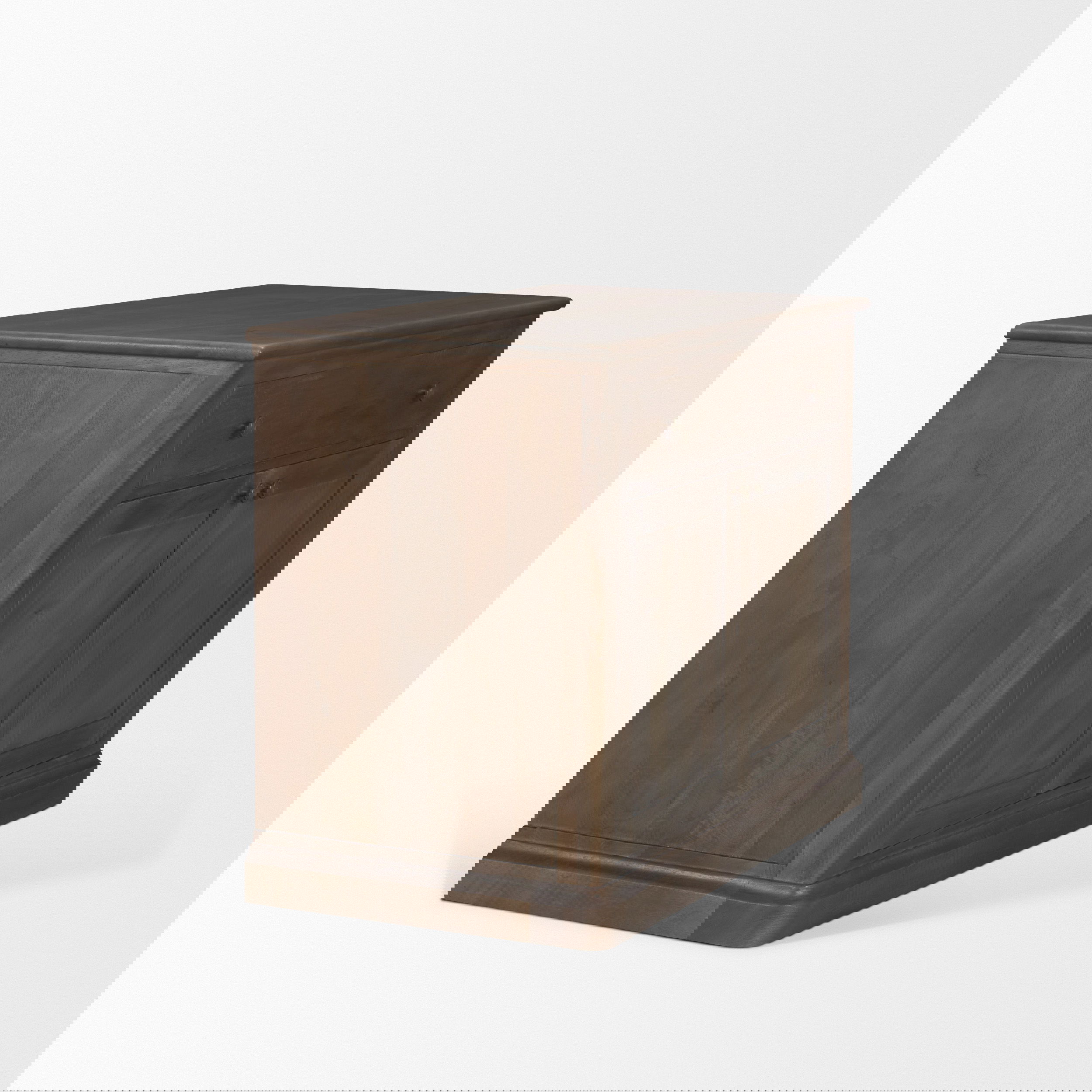 Baron Dark Brown Solid Wood with Antique Knobs 2-Door Accent Cabinet, Cabinets & Chest by Mercana, 34" length x 18.5" width x 27" height View 8