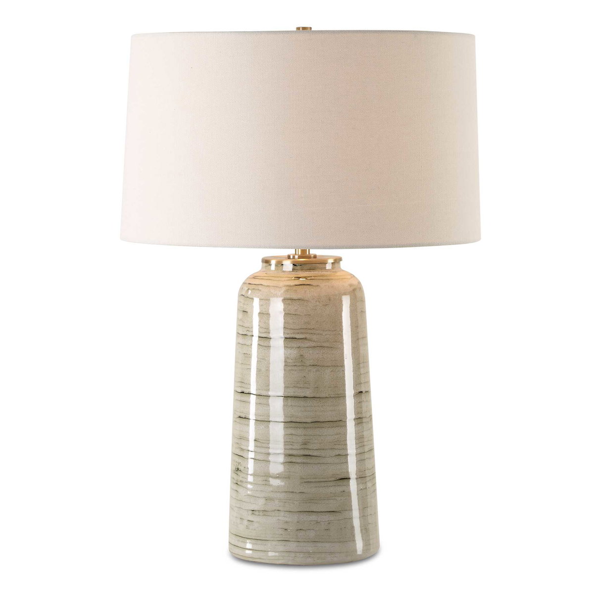 Strata Tan Glaze Table Lamp, by Uttermost, 18" width x 26.25" height x 18" depth View 1