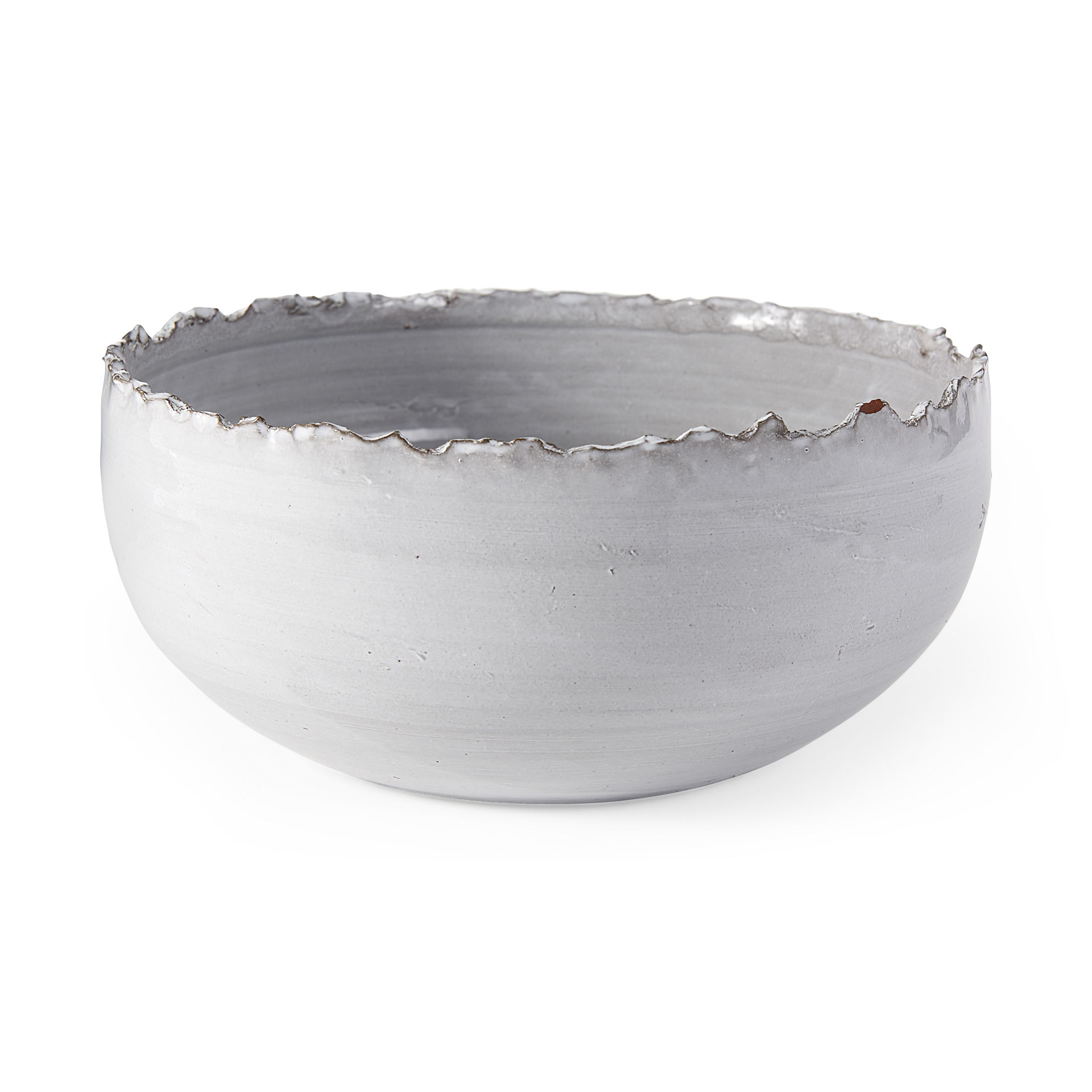 Larsen 13L x 13W White Ceramic Large Decorative Bowl large image 