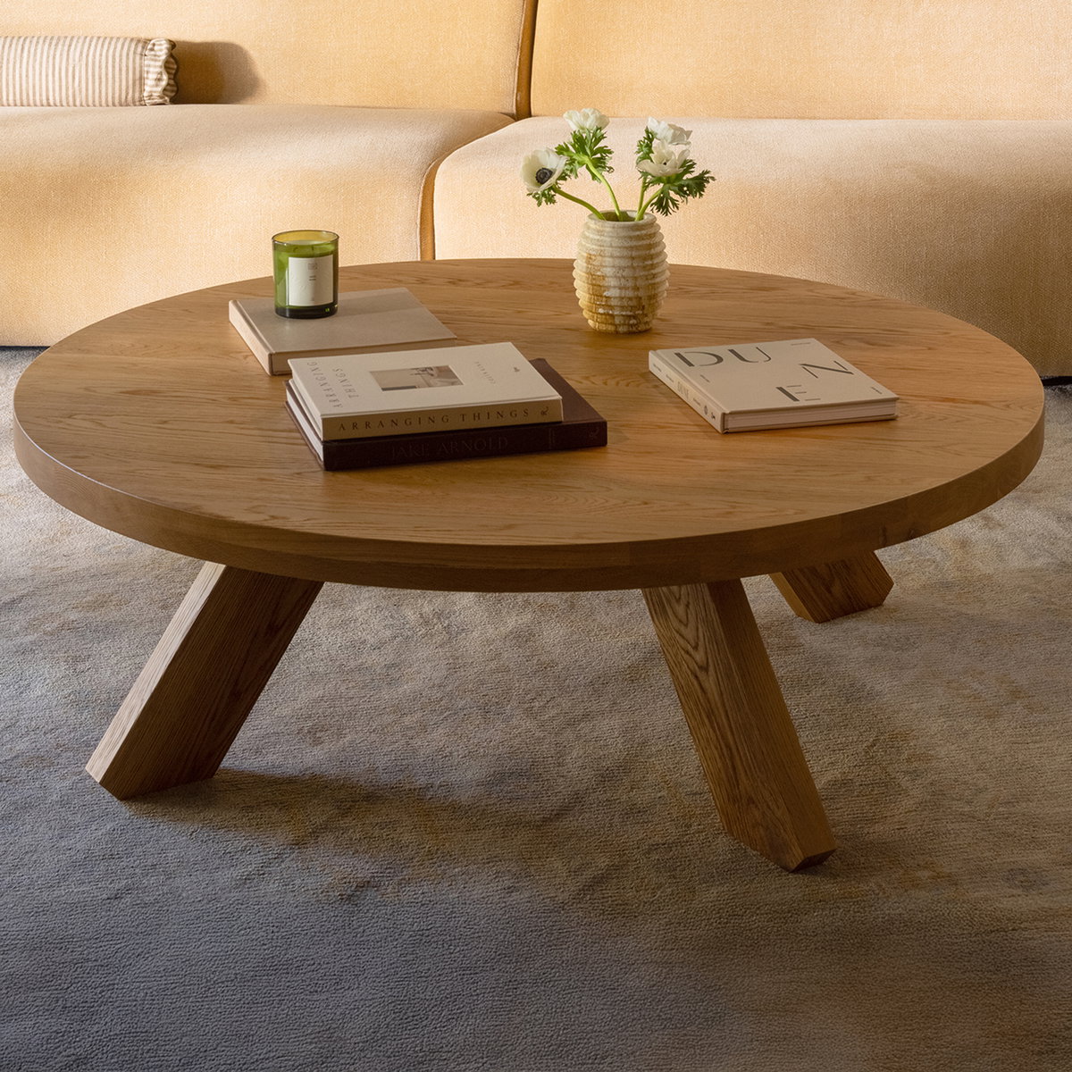 Alden Coffee Table Natural Oak, by Moe's Home, 50" width x 16.5" height x 50" depth View 6