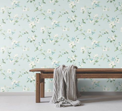 Dogwood Light Blue Wallpaper