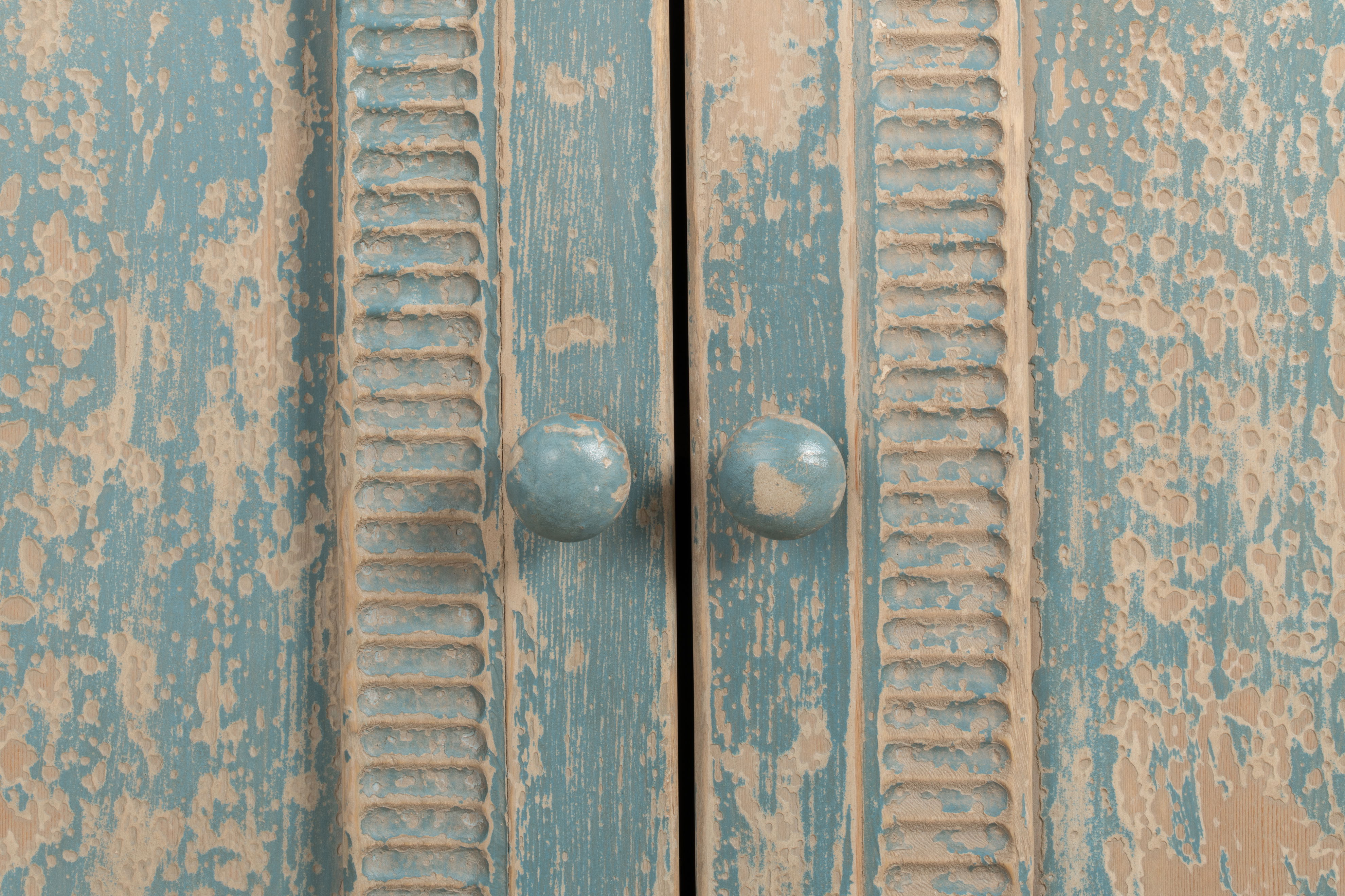 Four Diamonds Sideboard, Blue, Cabinets & Sideboard by Sarreid, 76" length x 22" width x 37" height View 6