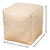 Sunday Afternoon Leather Cube  Taupe, by Sarreid, 1'3" length x 1'3" width x 1'4" height thumbnail 12