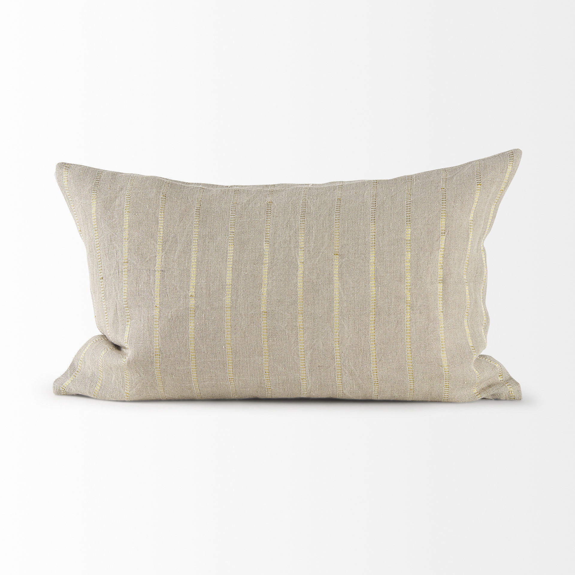 Danika  Beige and Gold Fabric Decorative Pillow Cover large image 