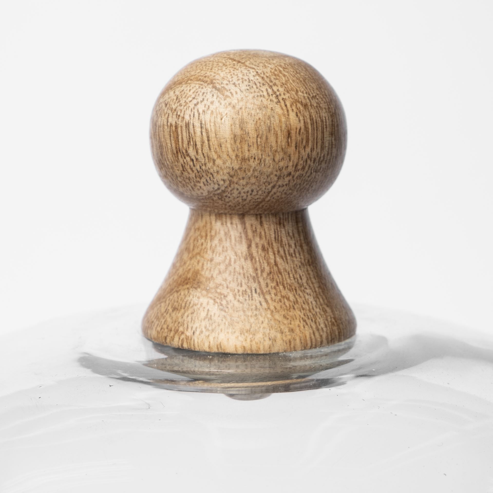Campana I Small Wooden/White Marble Base Glass Cloche large image 