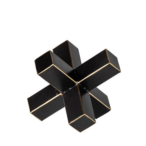 Abel (Small) 8L x 7W Black Metal Jack with Gold Accents