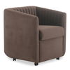 Jane Rolling Dining Chair Brown Velvet thumbnail 1