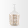 Troian Large Rattan Wrapped Glass Bottle, Decorative Object by Mercana, 9.5" length x 9.5" width x 19.5" height thumbnail 3