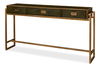 Shagreen Console Table, Leaf, by Sarreid, 64" length x 14" width x 34" height thumbnail 1