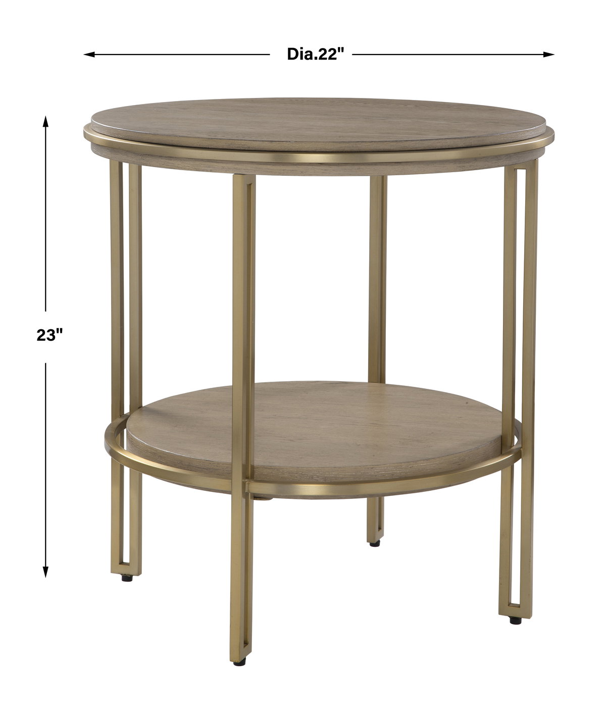Elise Round Brass Side Table, Side & End Table by Uttermost, 22" width x 23" height x 22" depth View 3