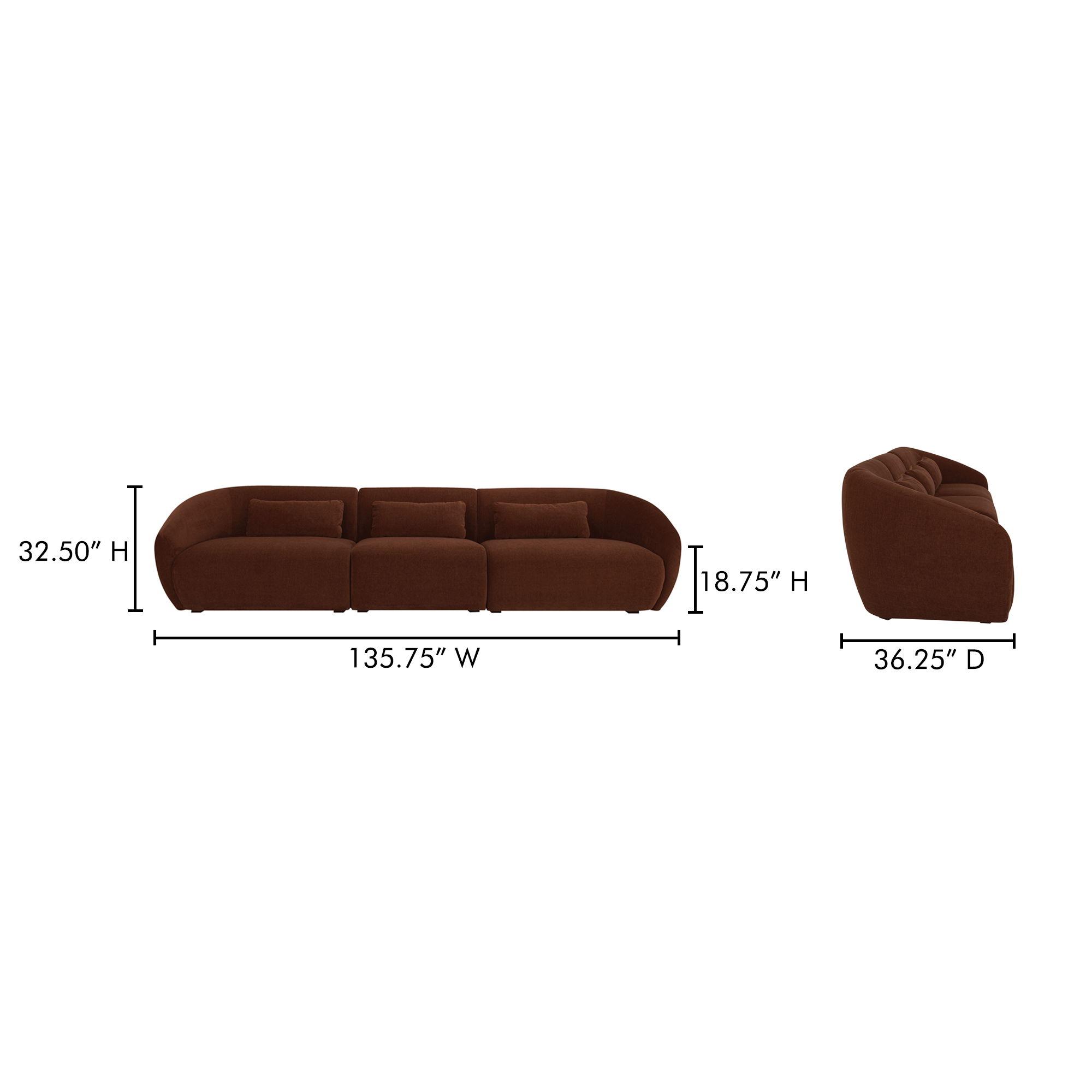 Amelia Modular Sofa Chestnut large image 