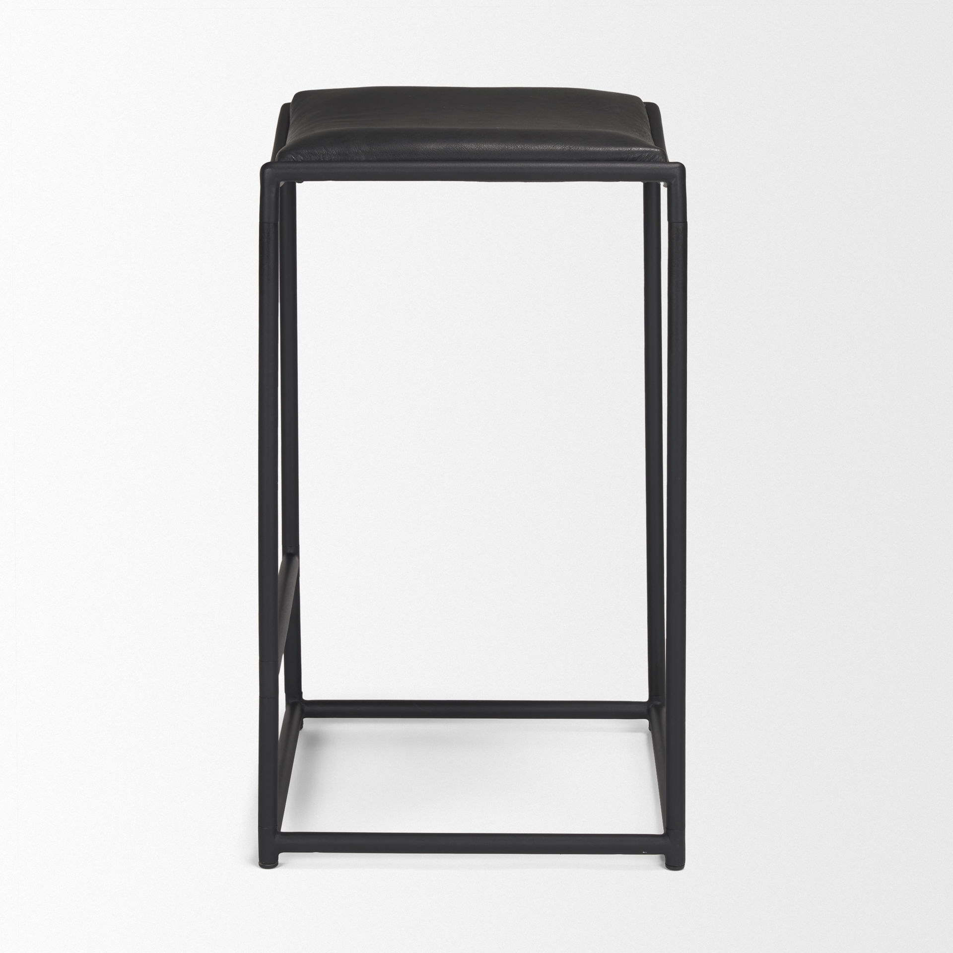 Taniel Black Leather with Black Metal Counter Stool large image 
