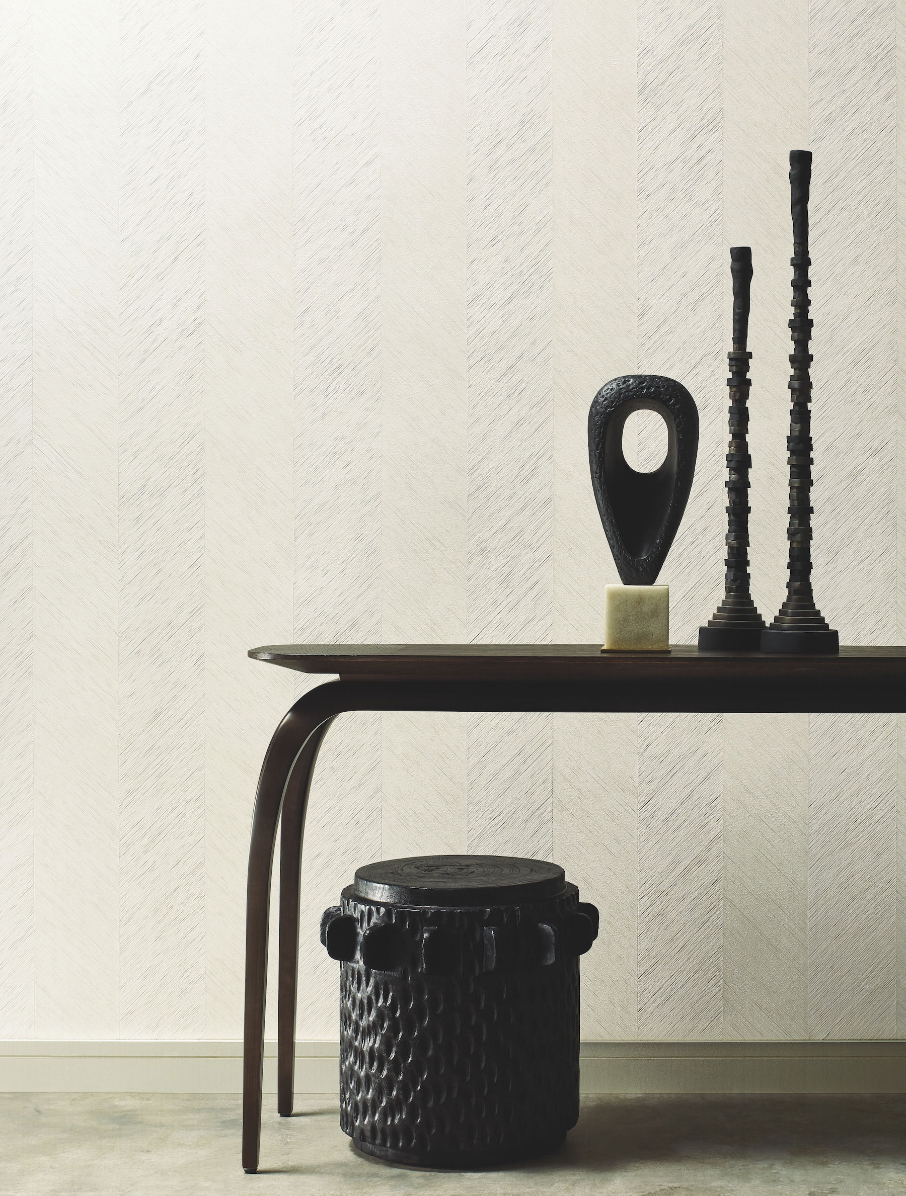 Chevron White Metallic Wallpaper large image 