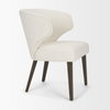 Niles Wingback Dining Side Chair | Cream Fabric with Dark Brown Wooden, Dining Chair by Mercana, 22.5" length x 24.5" width x 32" height thumbnail 9