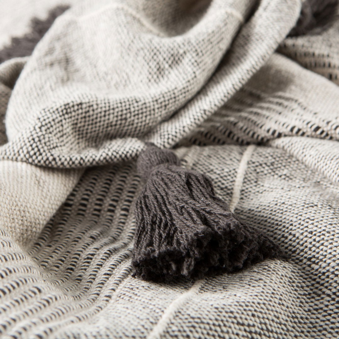 Montes Striped Gray/ Ivory Throw large image 