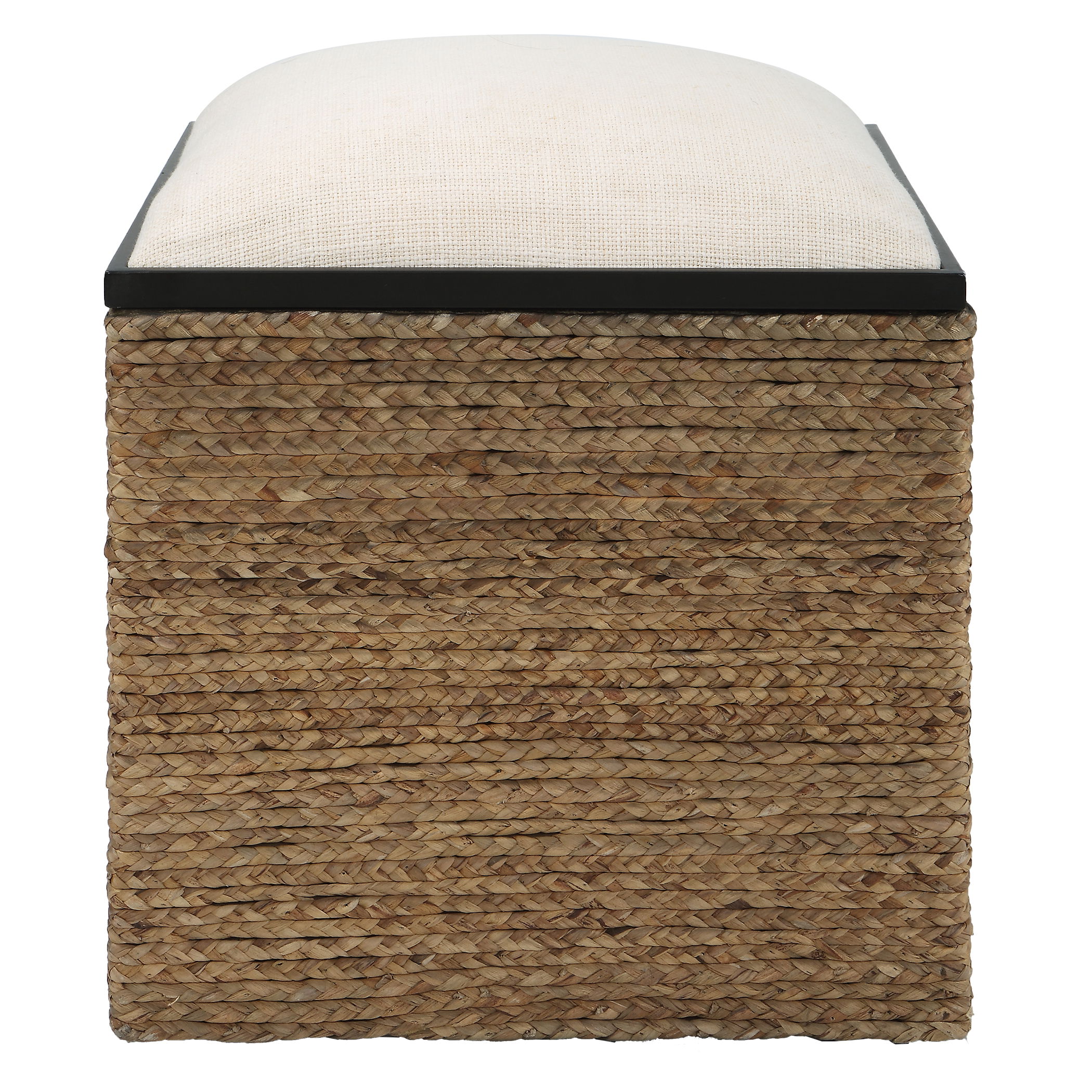 Island Square Straw Accent Stool large image 