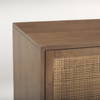 Grier 65' Medium Brown Wood with Cane Media Console, by Mercana, 65" length x 18.75" width x 23" height thumbnail 10