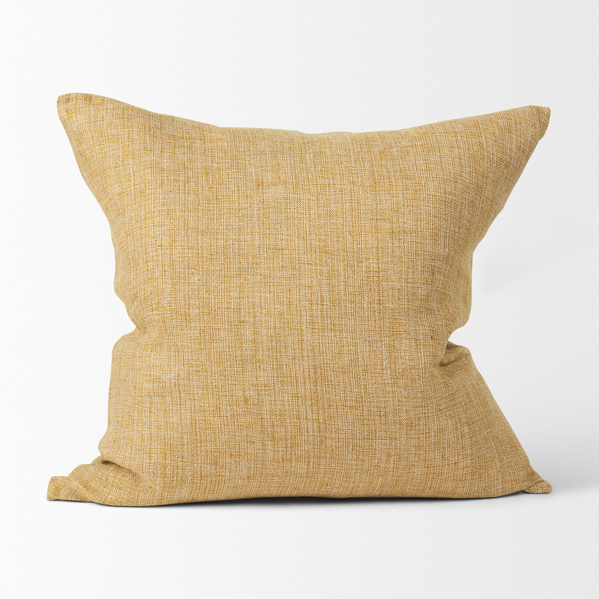 Jacklyn 22x22 Mustard Linen Square Decorative Pillow Cover, by Mercana, 22" length x 22" width x 0.2" height View 4