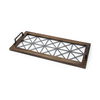 Ellingson 28L x 13W Black Rectangular Metal Glass Wood Bottom Tray thumbnail 0