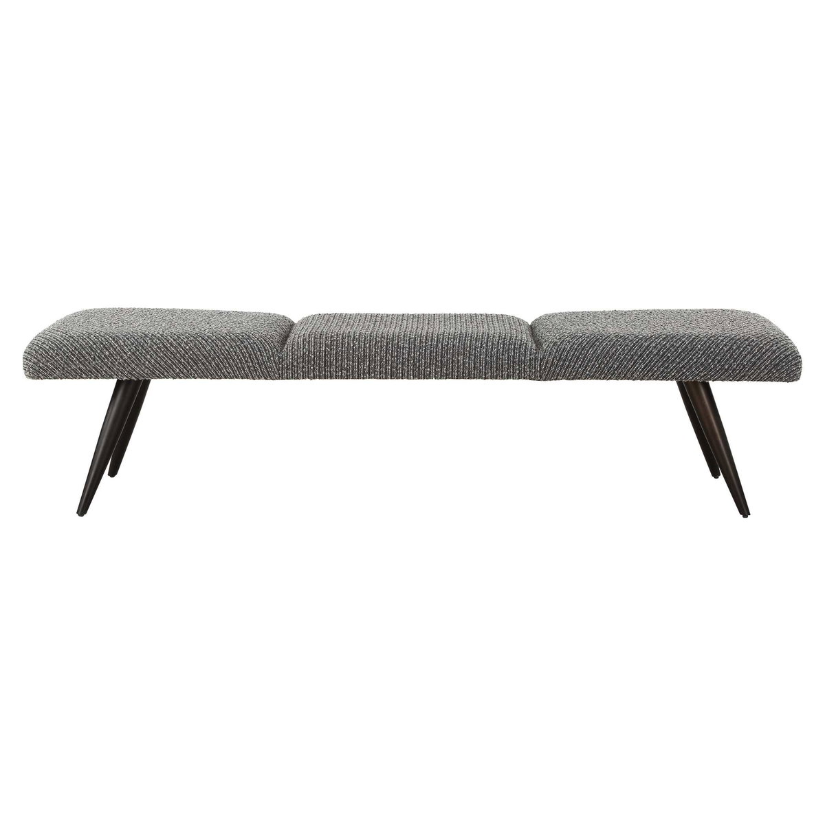 Bowtie Charcoal Fabric Bench, Benche by Uttermost, 72.5" width x 18" height x 20" depth View 7