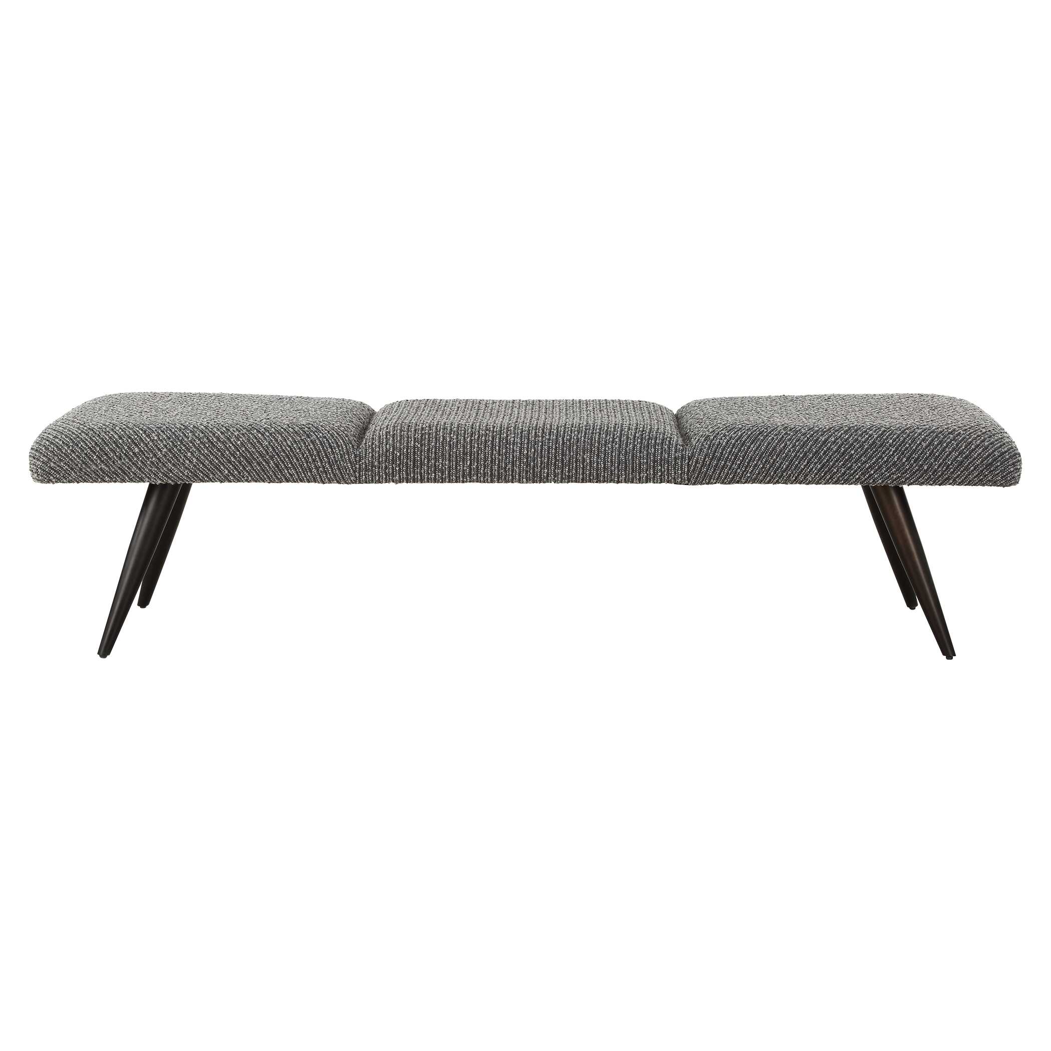 Bowtie Charcoal Fabric Bench, Furniture by Uttermost, 72.5" width x 18" height x 20" depth View 7