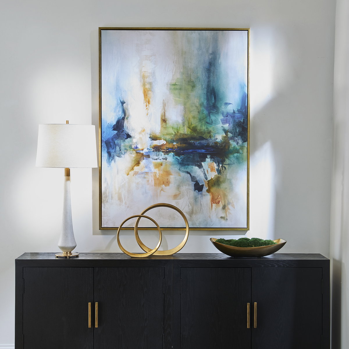 Excursion Framed Abstract Art, by Uttermost, 3'5.5" width x 4'7.5" height x 2" depth View 2