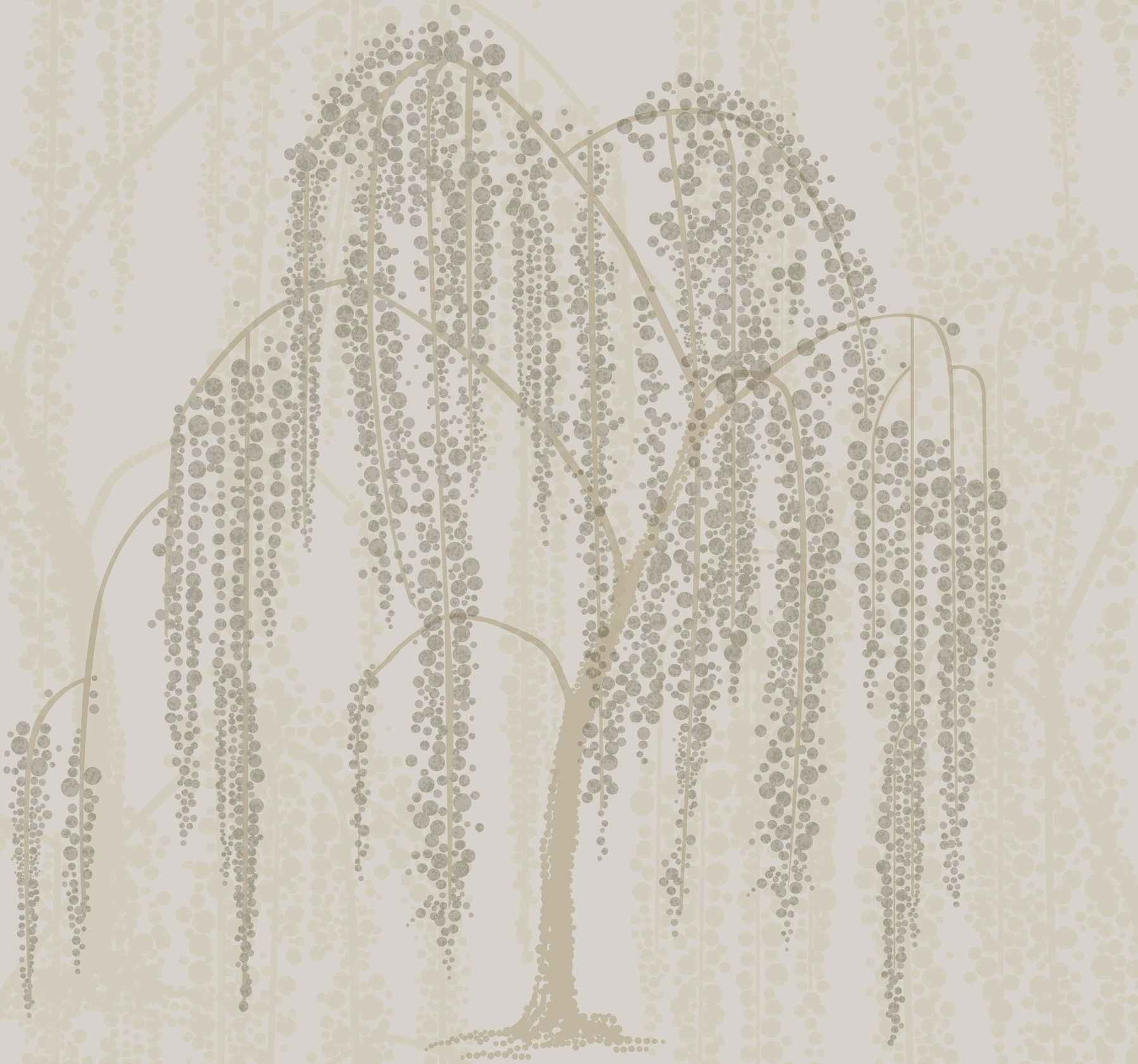 Willow Glow Light Taupe Wallpaper large image 